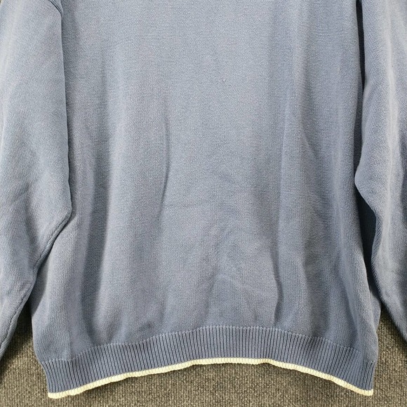 John Ashford Men's Pullover Golf Sweater Blue XL Diamond Argyle Crew Neck Cotton - Picture 8 of 13